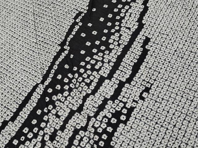 平和屋本店●極上　本疋田絞り　本場大島紬　訪問着　流水文　黒地　証紙付き　逸品　未使用　CYAA4231s6