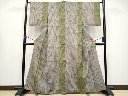 平和屋着物●極上　伝統工芸士　七代目　吉澤与市　紬　間道　逸品　CYAA4232s6