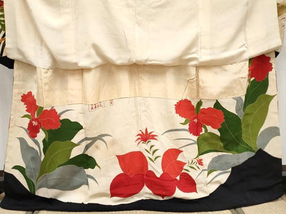 平和屋本店●極上 アンティーク 大正ロマン 振袖 駒刺繍 花鳥文 金銀彩 逸品 CYAA4233s6