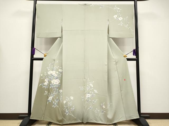 平和屋本店●極上 本加賀友禅作家 和泉衛知 訪問着 枝花文 暈し染め さが美扱い 逸品 CYAA4239s6