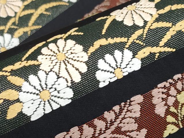 平和屋着物●極上　六通柄袋帯　麗粋唐織　双鶴花文　黒地　金糸　逸品　CYAA4249s6