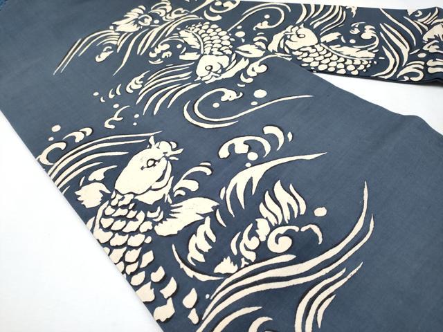 平和屋着物●極上　九寸名古屋帯　紬地　荒磯　褐色地　逸品　未使用　CYAA4262s6