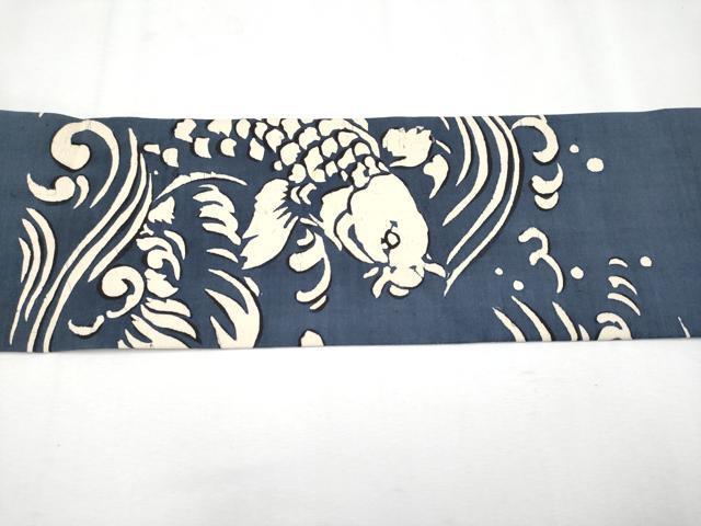 平和屋着物●極上　九寸名古屋帯　紬地　荒磯　褐色地　逸品　未使用　CYAA4262s6