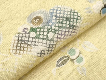平和屋着物＊極上 夏物 松煙染の第一人者 川島草苑 九寸名古屋帯 型染め テナガザル 浅黄色地 逸品 CYAA4263s6