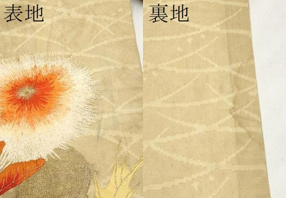 平和屋着物＊極上 夏物 アンティーク 大正ロマン 九寸名古屋帯 総刺繍 トンボ タンポポ 金銀糸 逸品 CYAA4264s6