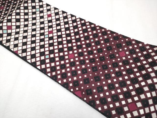 平和屋着物●極上　両面　半幅帯　花唐草文　黒地　遊禅庵　逸品　CYAA4267s6