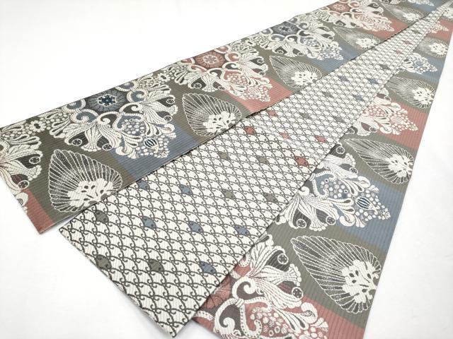 平和屋着物●極上　両面　半幅帯　花唐草文　逸品　CYAA4269s6