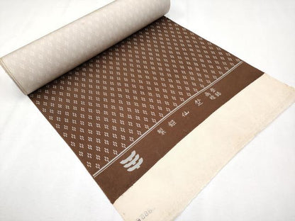 平和屋本店●　竺仙　小紋　反物　着尺　幾何学文様　焦茶色地　逸品　CYAA4270s6