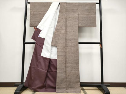 平和屋着物●極上　菅原工房　菅原結作　漢方染紬　銀煤竹色地　証紙付き　逸品　CYAA4282s6