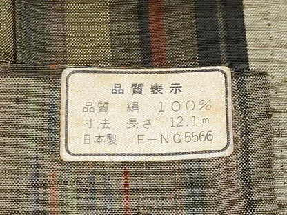 平和屋着物●極上　伝統工芸士　七代目　吉澤与市　紬　絞り　型染め　花唐草間道　証紙付き　逸品　CYAA4286s6
