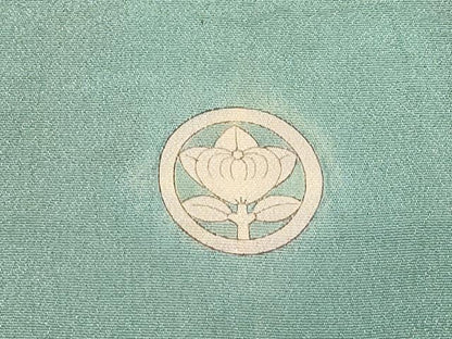 平和屋着物●極上　アンティーク　大正ロマン　振袖　駒刺繍　扇面吉祥花文　金彩　千草色地　逸品　CYAA4288s6