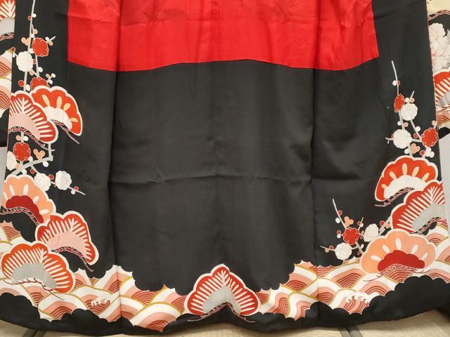 平和屋本店●極上 アンティーク 大正ロマン 振袖 駒刺繍 宝船飛鶴花文 金彩 逸品 CYAA4290s6