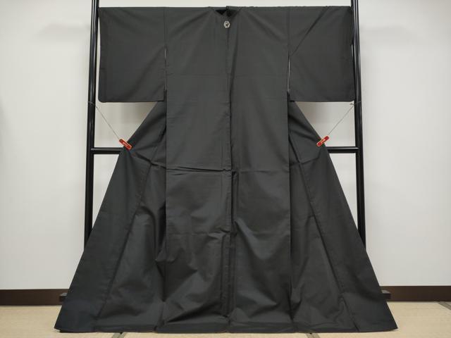 平和屋着物●極上　本場縞大島紬　色無地　黒地　洒落紋　逸品　CYAA4291s6