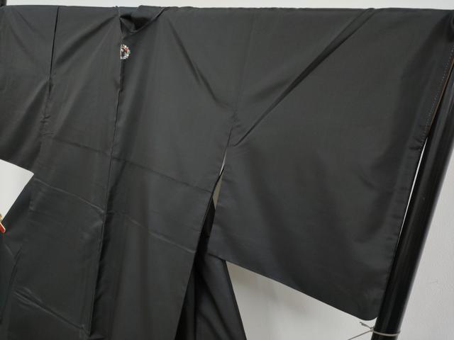 平和屋着物●極上　本場縞大島紬　色無地　黒地　洒落紋　逸品　CYAA4291s6