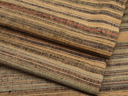 平和屋本店●極上　郡上紬　草木染　横段文　逸品　CYAA4292s6