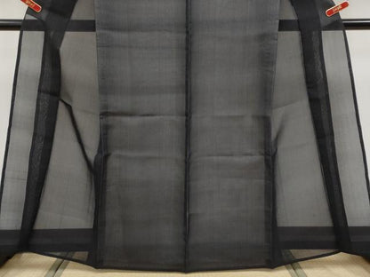 平和屋本店＊希少　夏物　首里上布　琉球本場織物　黒地　証紙付き　逸品　未使用　CYAA5091s6