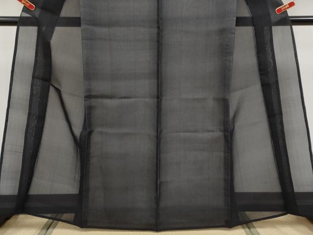平和屋本店＊希少　夏物　首里上布　琉球本場織物　黒地　証紙付き　逸品　未使用　CYAA5091s6