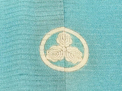 平和屋本店＊極上　夏物　アンティーク　大正ロマン　振袖　駒刺繍　絽縮緬　雲取り花丸文　白群色地　逸品　CYAA4300s6