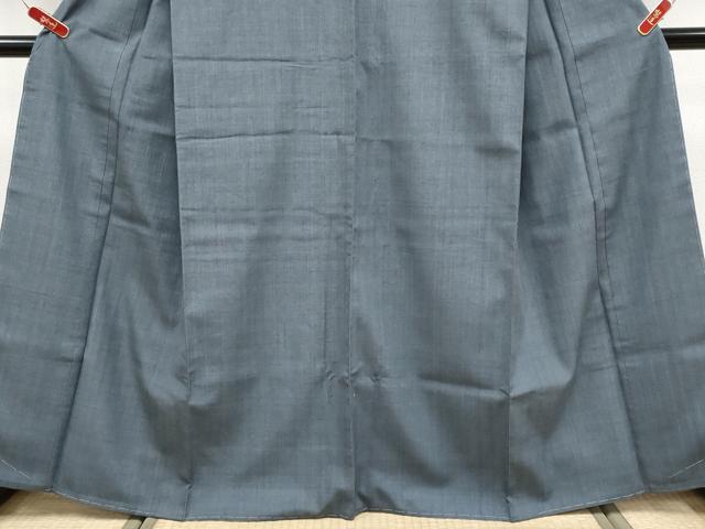 平和屋本店●極上　本場結城紬　重要無形文化財　色無地　錆鉄御納戸色　証紙付き　伊勢丹扱い　逸品　未使用　CYAA4313s6
