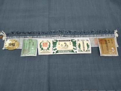 平和屋本店●極上　本場結城紬　重要無形文化財　色無地　錆鉄御納戸色　証紙付き　伊勢丹扱い　逸品　未使用　CYAA4313s6