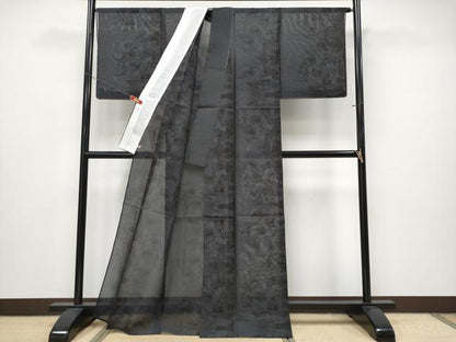 平和屋着物＊極上 夏物 越後夏大島物語 伝統工芸士白川貞夫 十日町白新染織謹製 9マルキ 枝花文 さが美扱い 証紙付 逸品 未使用 CYAA4315s6