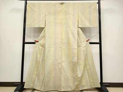平和屋着物▽極上 ぜんまい紬 単衣 間道 逸品 CYAA4317s6