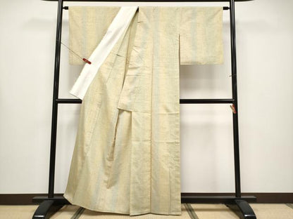 平和屋着物▽極上 ぜんまい紬 単衣 間道 逸品 CYAA4317s6