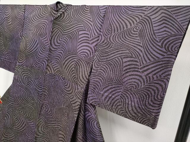 平和屋本店▽最高級　二代目　久保田一竹　幻の辻が花　小紋　単衣　流線文　暈し染め　金銀通し地　京都きもの友禅扱い　逸品　CYAA4321s6
