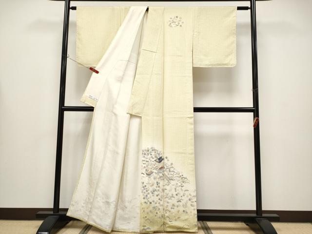 平和屋本店●極上 中国三大刺繍 スワトウ相良刺繍 総刺繍 訪問着 風景文 金糸 砥粉色地 逸品 未使用 CYAA4322s6