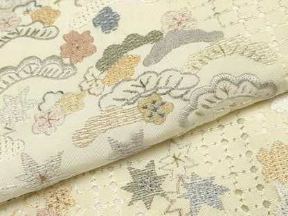 平和屋本店●極上 中国三大刺繍 スワトウ相良刺繍 総刺繍 訪問着 風景文 金糸 砥粉色地 逸品 未使用 CYAA4322s6