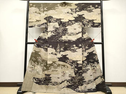 平和屋本店●極上　染織の名門　しょうざん  生紬　訪問着　御所解文　逸品　CYAA4323s6