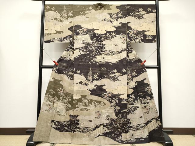 平和屋本店●極上　染織の名門　しょうざん  生紬　訪問着　御所解文　逸品　CYAA4323s6