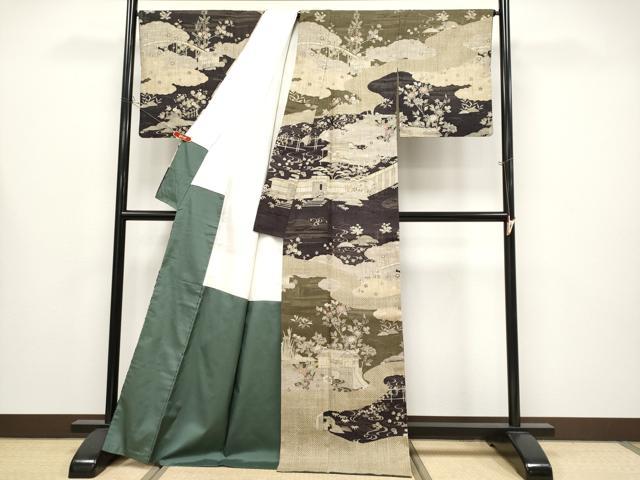 平和屋本店●極上　染織の名門　しょうざん  生紬　訪問着　御所解文　逸品　CYAA4323s6