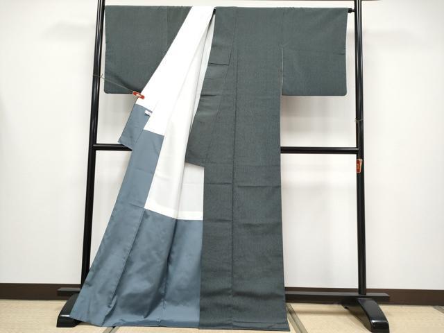 平和屋着物●極上　本塩沢　縞　百入茶色地　逸品　CYAA4330s6