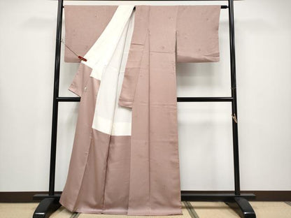 平和屋着物●極上　色無地　草花地紋　鴇浅葱色地　銀座おゝぎ屋扱い　逸品　CYAA4331s6