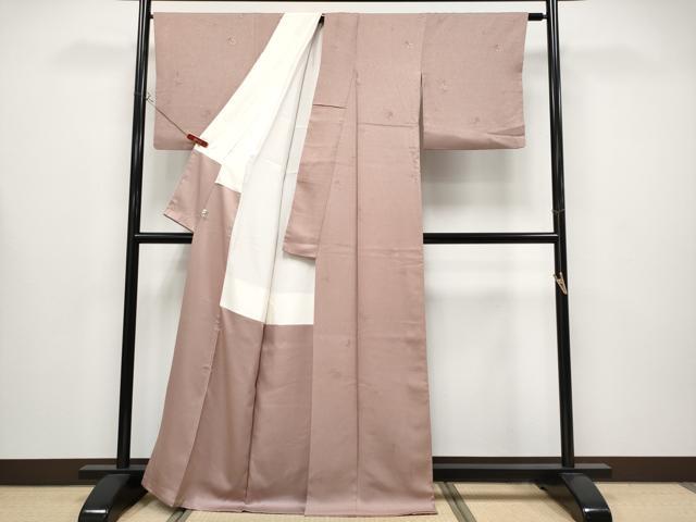平和屋着物●極上　色無地　草花地紋　鴇浅葱色地　銀座おゝぎ屋扱い　逸品　CYAA4331s6