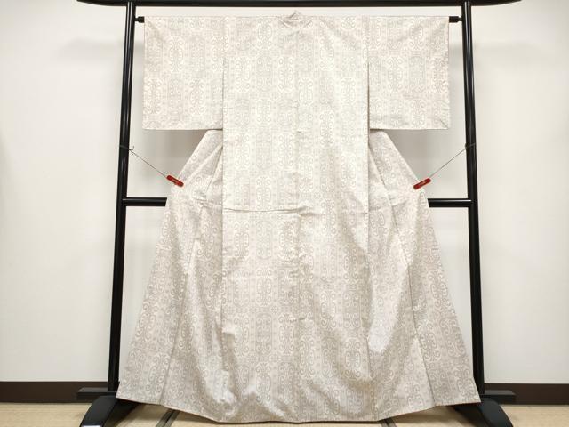 平和屋着物●極上　本場大島紬　白大島　7マルキ　唐草天井文　逸品　未使用　CYAA4333s6