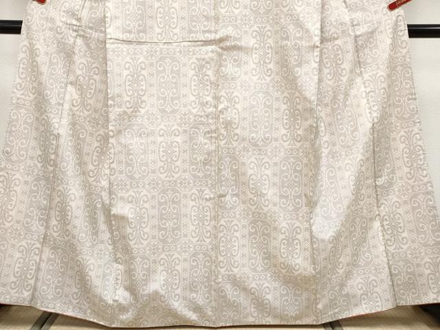 平和屋着物●極上　本場大島紬　白大島　7マルキ　唐草天井文　逸品　未使用　CYAA4333s6