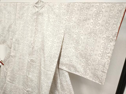 平和屋着物●極上　本場大島紬　白大島　7マルキ　唐草天井文　逸品　未使用　CYAA4333s6