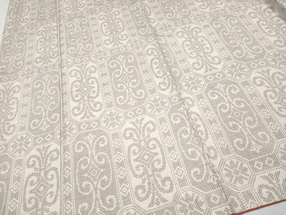 平和屋着物●極上　本場大島紬　白大島　7マルキ　唐草天井文　逸品　未使用　CYAA4333s6