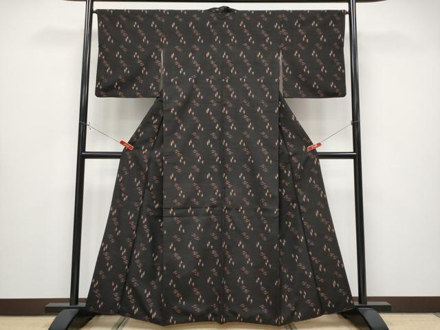 平和屋本店●極上 国指定重要無形文化財 本場久米島紬 手織 証紙付き 逸品 CYAA4335s6