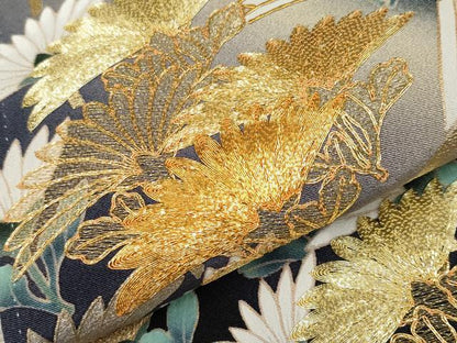 平和屋着物●極上　黒留袖　駒刺繍　乱菊　暈し染め　金銀彩　逸品　CYAA4341s6