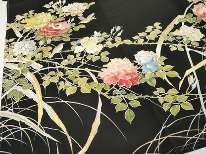 平和屋本店●極上　創業460年・千總　黒留袖　刺繍　花鳥文　金彩　逸品　未使用　CYAA4343s6