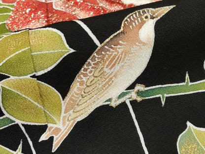 平和屋本店●極上　創業460年・千總　黒留袖　刺繍　花鳥文　金彩　逸品　未使用　CYAA4343s6
