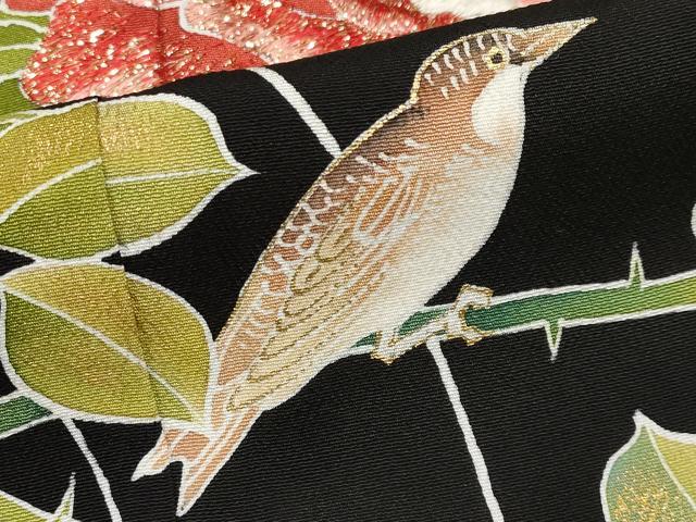 平和屋本店●極上　創業460年・千總　黒留袖　刺繍　花鳥文　金彩　逸品　未使用　CYAA4343s6