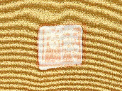 平和屋着物●極上　訪問着　作家物　型染め　成り物　花鳥蝶文　暈し染め　狐色地　逸品　CYAA4348s6
