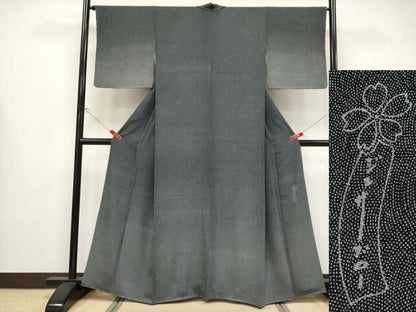 平和屋着物●極上　世界的人形師　辻村寿三郎　ジュサブロー　訪問着　江戸小紋　鮫小紋柄　暈し染め　逸品　未使用　CYAA4349s6
