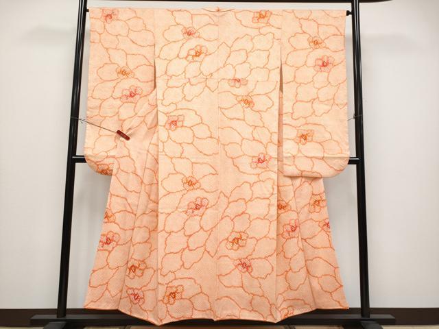 平和屋着物●極上　振袖　総絞り　花尽くし　肉桂色　逸品　CYAA4355s6