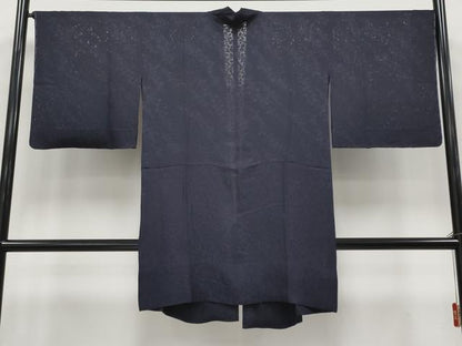平和屋着物∞極上　スリーシーズン　春夏秋　塵除け　道中着　ロング丈　花唐草紋紗　黒紅色地　逸品　未使用　CYAA4362s6