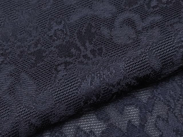 平和屋着物∞極上　スリーシーズン　春夏秋　塵除け　道中着　ロング丈　花唐草紋紗　黒紅色地　逸品　未使用　CYAA4362s6